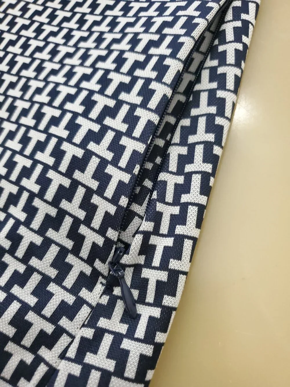 Tory Burch Sport Performance Jacquard Color-Block 1/4 Zip Logo Dress Size Small